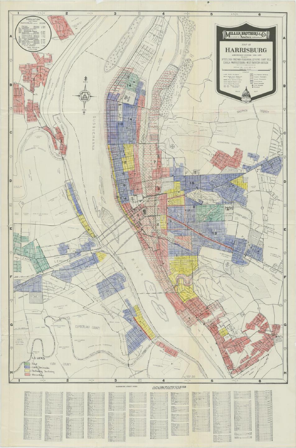 HOLC Zoning Map of Harrisburg
